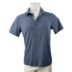 Theory Bron B Cardasis Mens Gray Short Sleeve Collared Golf Polo Shirt Top Sz M